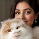 Kate with her Persian cat, Fluffy
